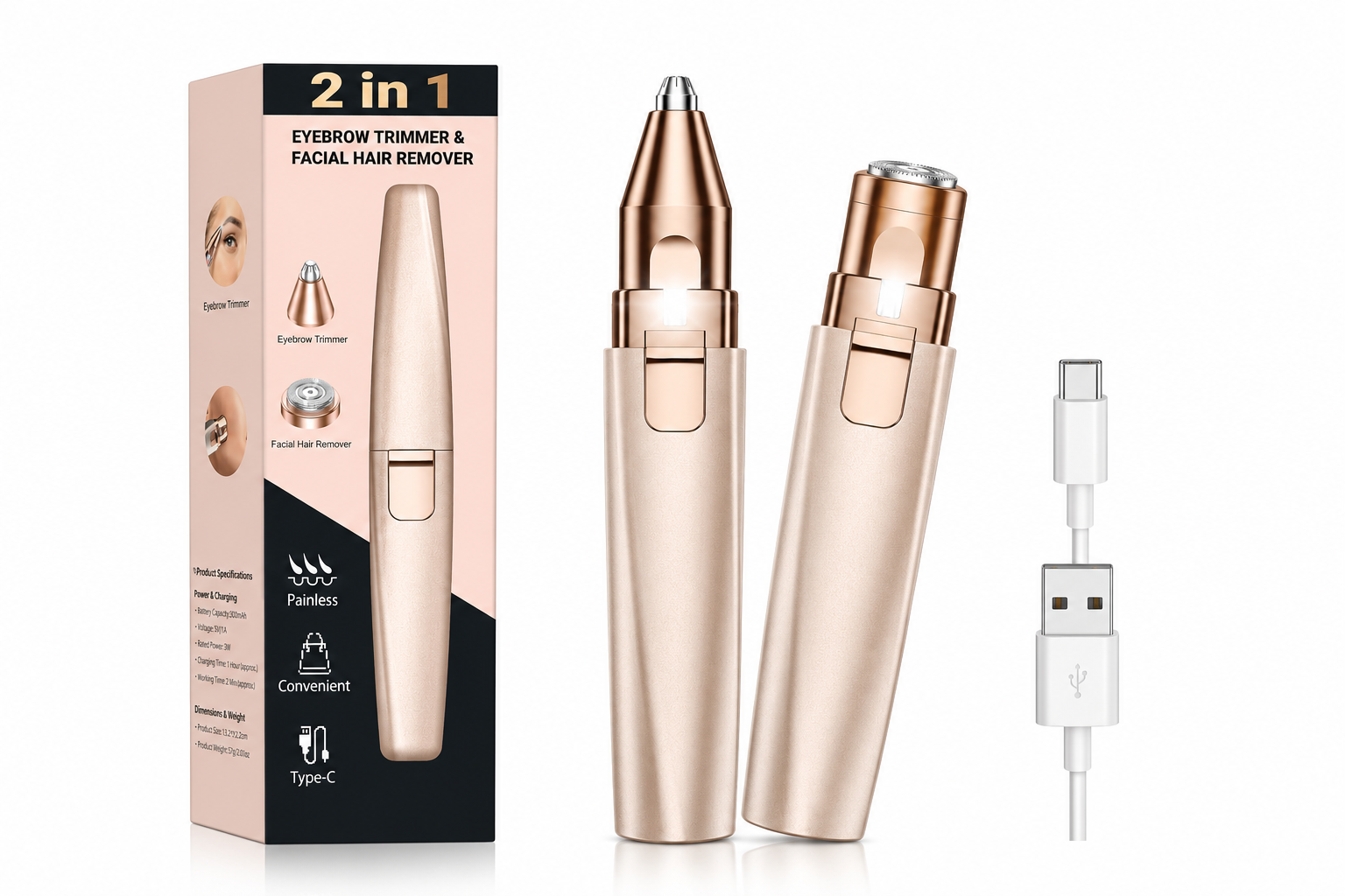Nuvyro™ 2-in-1 Facial & Brow Trimmer