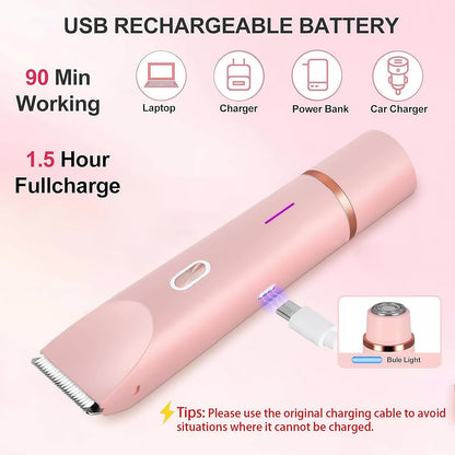 Electric Shaver for Women, 2-In-1 Electric Razor for Womens Legs Underarm Face P